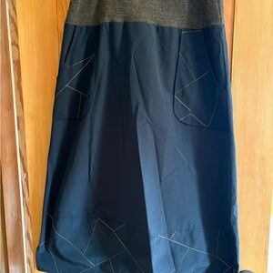 Luukaa Black and Gray A-Line Skirt